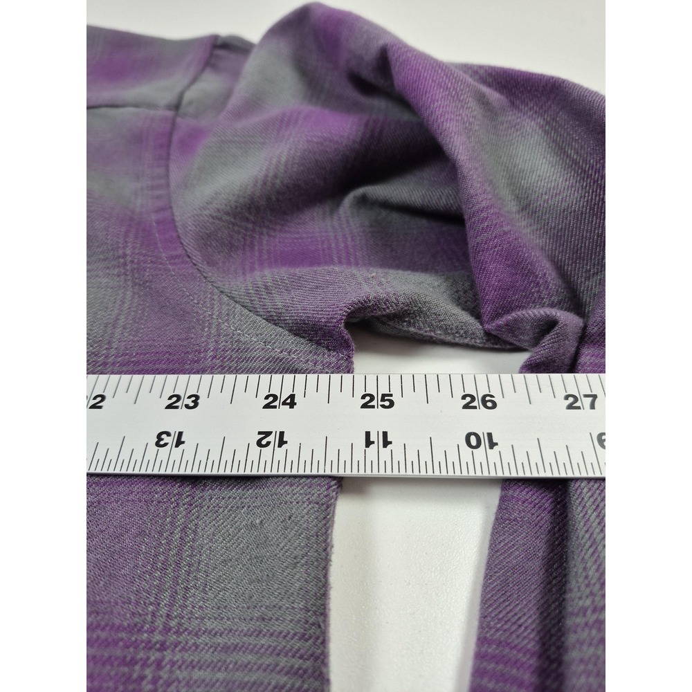 Dixxon Flannel Company Shirt Womens 2X Purple Grey Plaid Snap Reign Western - Picture 12 of 15